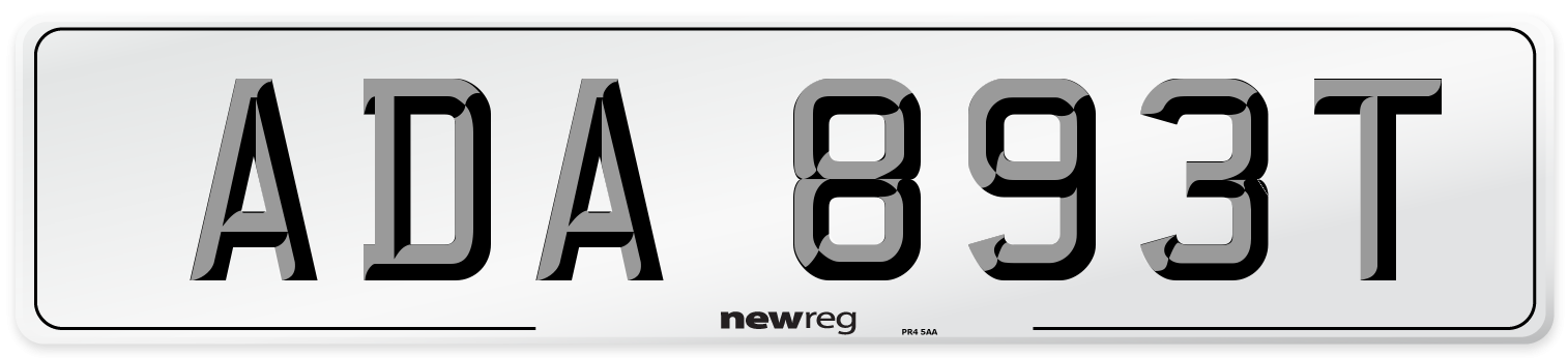 ADA 893T Number Plate from New Reg